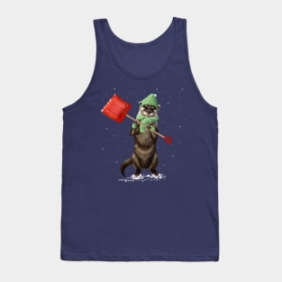 Otter with snow shovel Tank Top